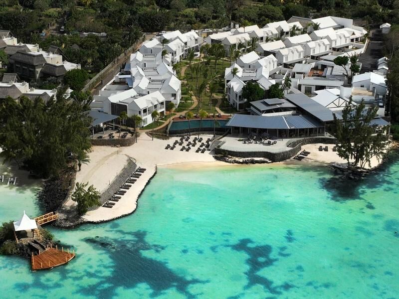 Luftaufnahme von Resort am Meer